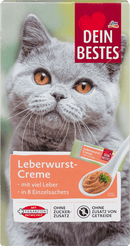 Dein Bestes Cat Snack, crème de saucisse de foie avec beaucoup de foie, 8 pièces, 80 g