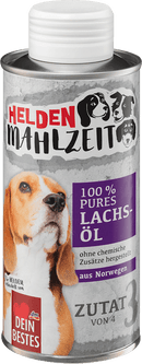 Dein Bestes Aliment complémentaire pour chiens, Heldenmahlzeit, 100% pure huile de saumon, 250 ml
