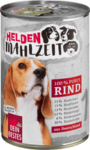 Dein Bestes Nourriture humide pour chiens, Heldenmahlzeit, 100 % pur bœuf, 400 g