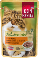 Dein Bestes Natvoer voor katten, 60 % kip met filet, Naturverliebt, 85 g