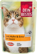 Dein Bestes Nourriture humide pour chats, poulet et canard en sauce, 100 g
