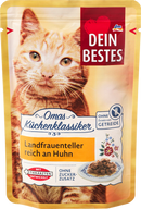 Dein Bestes Nourriture humide pour chats, Grandma's Kitchen Classics, Filet de poulet de campagne au fromage, 100 g