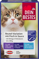 Dein Bestes Nourriture humide pour chats, certifiée MSC au poisson, multipack, 12x100g, 1,2 kg