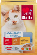Dein Bestes Natvoer voor katten met kip, rundvlees en eend in saus, kleine portie (6x50 g), 300 g