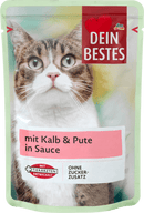 Dein Bestes Nourriture humide pour chats au veau et à la dinde, en sauce, 100 g