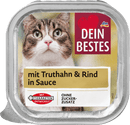 Dein Bestes Natvoer voor katten met kalkoen en rundvlees, 100 g