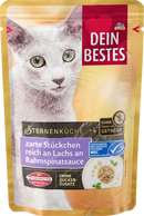 Dein Bestes Nourriture humide pour chats, Eye Feast Riche en saumon sur sauce à la crème d'épinards, 100 g