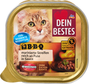 Dein Bestes Nourriture humide pour chats, BBQ, lanières marinées à la dinde en sauce, 100 g