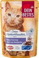 Dein Bestes Natvoer voor katten, terrine rijk aan koolvis, oma's keukenklassiekers, 100 g