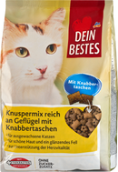 Nourriture sèche pour chat Dein Bestes, mélange croustillant avec viande fraîche, canard et poulet, 1000 g