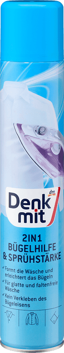 Spray d'aide au repassage et d'amidon Denkmit 2 en 1, 500 ml