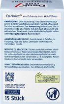 Lingettes désinfectantes Denkmit Emballées individuellement pour les déplacements, 15 pièces.