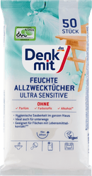 Lingettes humides multi-usages Denkmit Ultra Sensitive, 50 pièces.