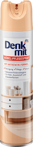 Spray nettoyant et d'entretien pour meubles Denkmit avec formule antistatique, 0,4 l