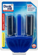 Denkmit WC bleu chasse d'eau 1 original + 2 packs de recharge, 3 pièces.