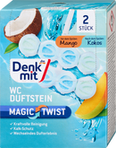 Denkmit WC-geursteen Magic Twist Mango & Kokos, 2 stuks