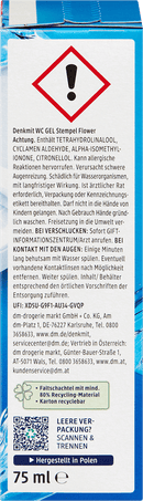 Denkmit WC-reiniger gel Stempel Flower navulverpakking 1 stuk, 75 ml
