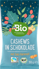 dmBio Noix de cajou au chocolat au lait et caramel salé, Calendrier de l'Avent à concevoir soi-même 2024, 30 g