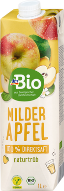 dmBio Versgeperst sap, milde appel, natuurlijk troebel, 1 l