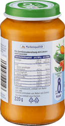 dmBio Menu: couscous met groenten, vanaf de 8e maand, 220 g
