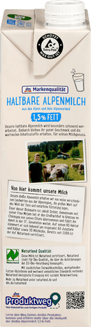 dmBio Melk, houdbare Alpenmelk 1,5% vet, 1 l