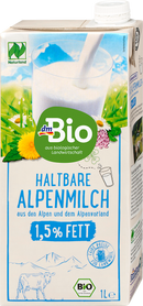 dmBio Melk, houdbare Alpenmelk 1,5% vet, 1 l