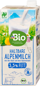 dmBio Melk, houdbare Alpenmelk 3,5% vet, 1 l
