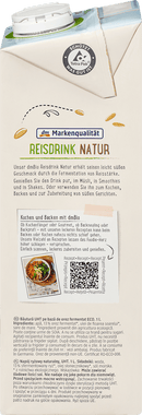 dmBio Plantaardige drank, naturel rijst, 1 l
