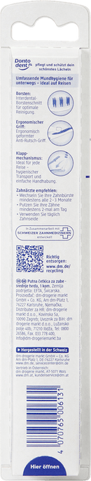 Dontodent Brosse à dents moyen de voyage, 1 pièce