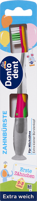 Dontodent Brosse à dents enfants premières dents extra douces, 0 à 3 ans, 1 pc.