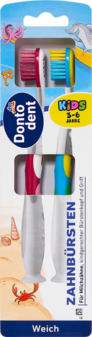 Brosse à dents Dontodent Kids enfants doux, 3 à 6 ans, 2 pcs.