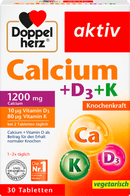 Doppelherz Calcium + vitamine D3-tabletten, 30 stuks, 59,1 g