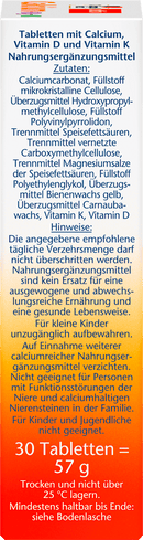 Doppelherz Calcium + vitamine D3-tabletten, 30 stuks, 59,1 g