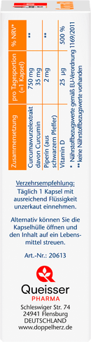 Doppelherz Curcuma 750 capsules, 30 stuks, 26,7 g