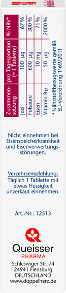 Doppelherz Iode + acide folique + comprimés de fer 45 pièces, 20,4 g