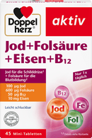 Doppelherz Iode + acide folique + comprimés de fer 45 pièces, 20,4 g