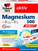 Doppelherz Magnésium 500 +B12 +D3 granulés directs 20 pièces, 32 g