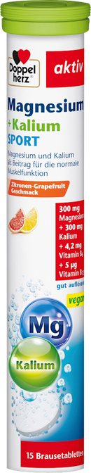 Comprimés effervescents Doppelherz Magnesium-Potassium Sport (15 pièces), 99 g