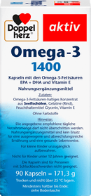 Doppelherz Omega-3 1400 Gélules 90 pièces, 171,3 g