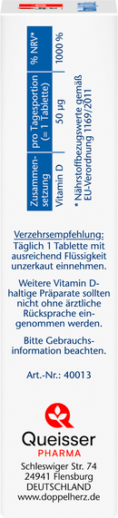 Doppelherz Vitamine D3 2000IE 50 pièces, 20,8 g