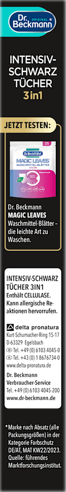 Dr. Beckmann Paint Wipes Intensive Black 2 en 1, 6 pièces