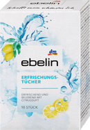 Lingettes rafraîchissantes parfum agrumes ebelin, 10 pièces.