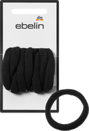 ebelin Haarelastiekjes met ribbelpatroon, zwart, 9 stuks