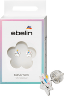 ebelin Clou d'oreille enfant en forme d'étoile en argent 925, 2 pièces.