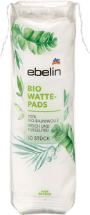 ebelin Biologische watenschijfjes, GOTS-gecertificeerd, 60 stuks