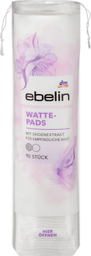 ebelin Tampons en coton avec extrait de soie, 90 pcs