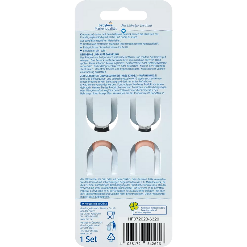 Couverts en cuir Babylove, rose, 1 pièce