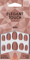 Elegant Touch Kunstnagels Mink Nude Ovaal, 24 stuks