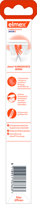 elmex Brosse à dents InterX milieu de protection contre les caries, 1 pièce