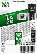 Piles rechargeables Energizer Power Plus AAA 700 mAh, 2 pièces